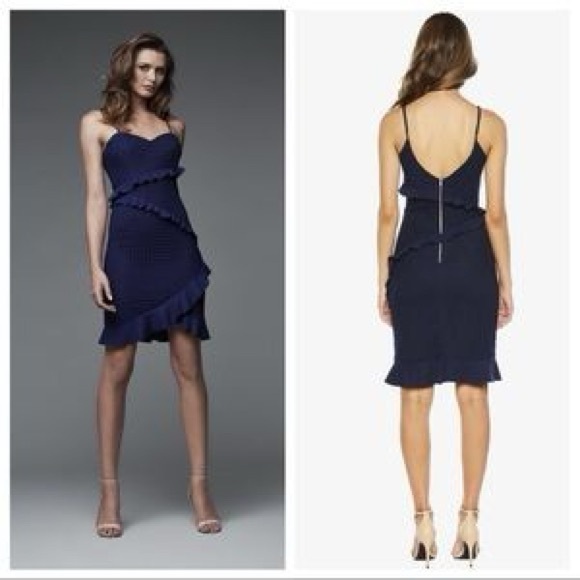 Bardot Fae Lace Dress in Deep Navy - Picture 5 of 6